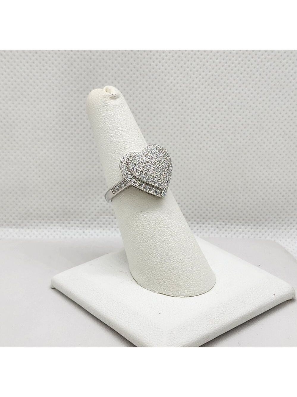 Brand New Sterling Silver 925 Multi CZ Heart Ring